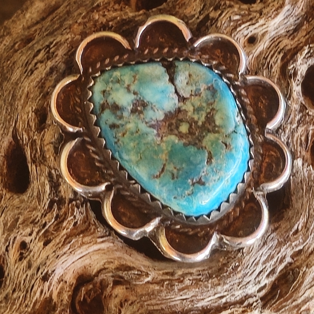 Sterling Silver Vintage TURQUOISE ring - Picture 9 of 17